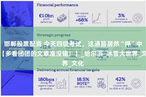 邯郸股票配资 今天四级考试，这道题居然“押”中了【多看团团的文章准没错！】_哈尔滨_冰雪大世界_文化